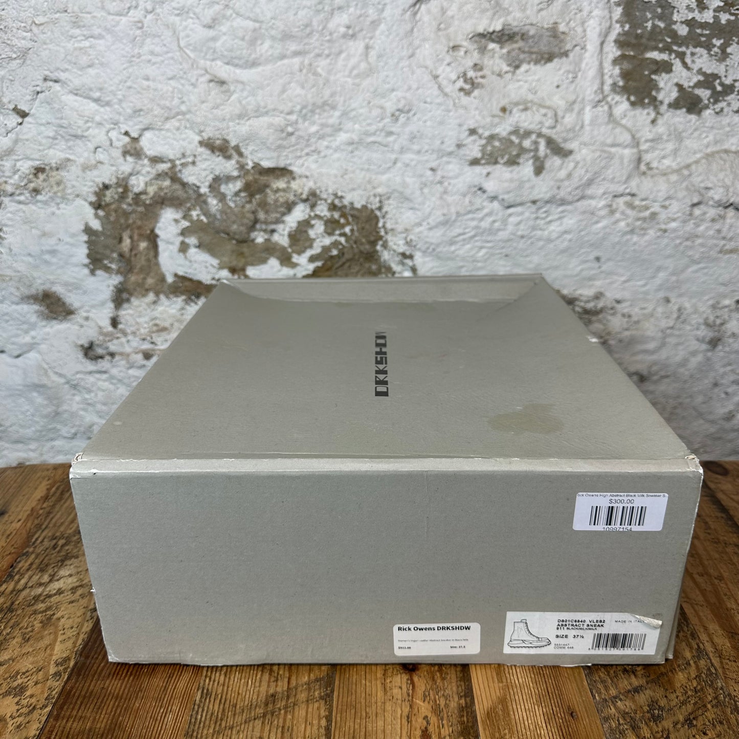 Rick Owens High Abstract Black Milk Sneaker Sz 5.5 (37.5)