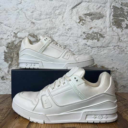 Louis Vutton Triple White Leather Trainer Sneaker Sz 11 (9.5LV)