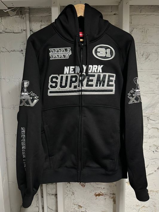 Supreme World Famous Black Zip Up Hoodie Sz M