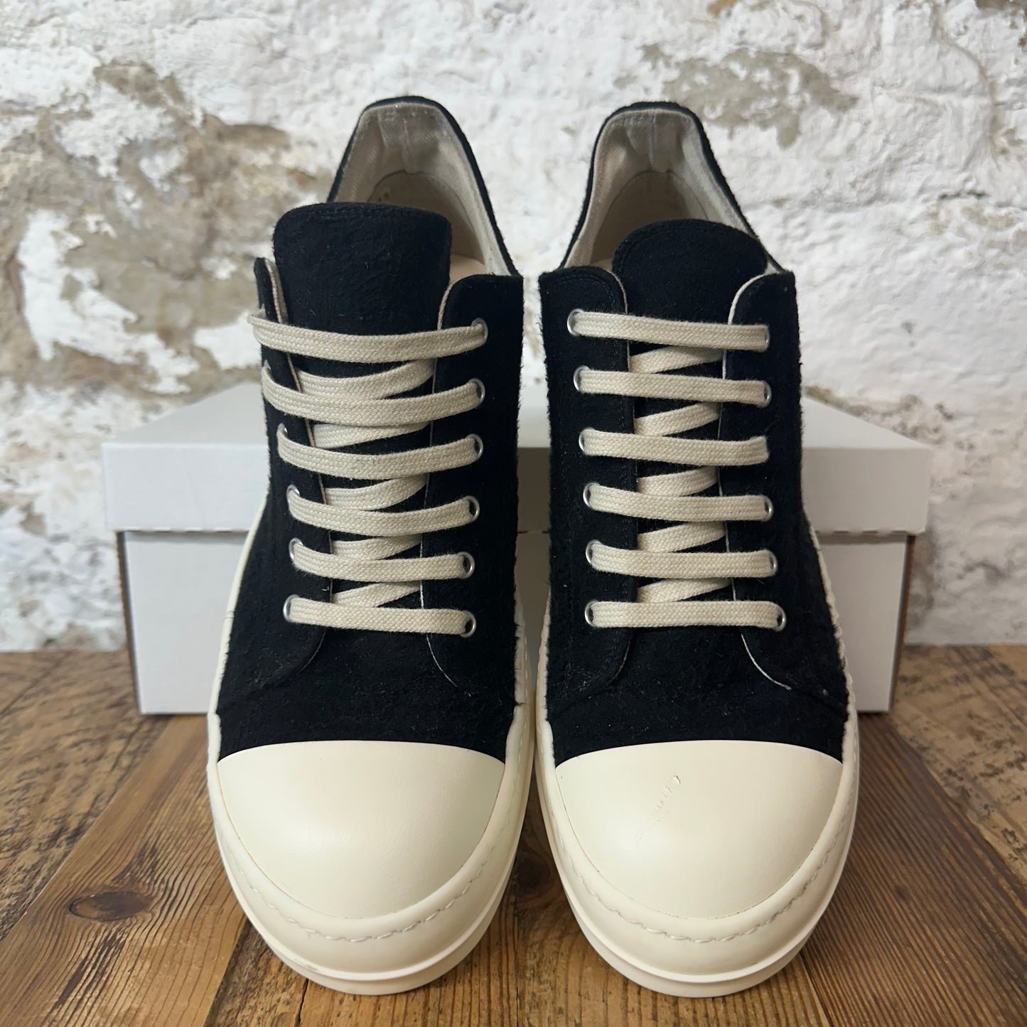 Rick Owens Black Felt Milk Sneaker Sz 8.5 (41.5)