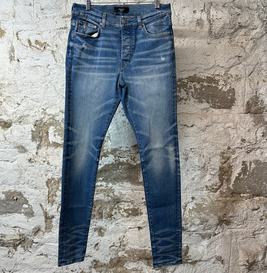 Amiri Plain Blue Denim Jeans Sz 33
