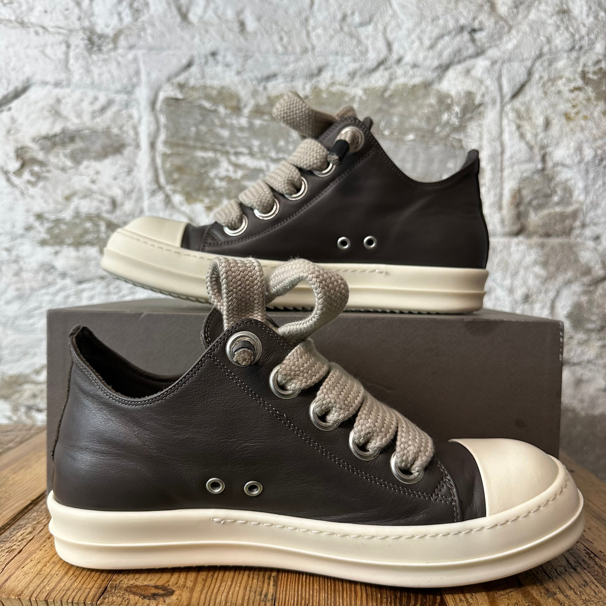 Rick Owens Jumbo Lace Dark Dust Milk Sneaker Sz 10 (43)