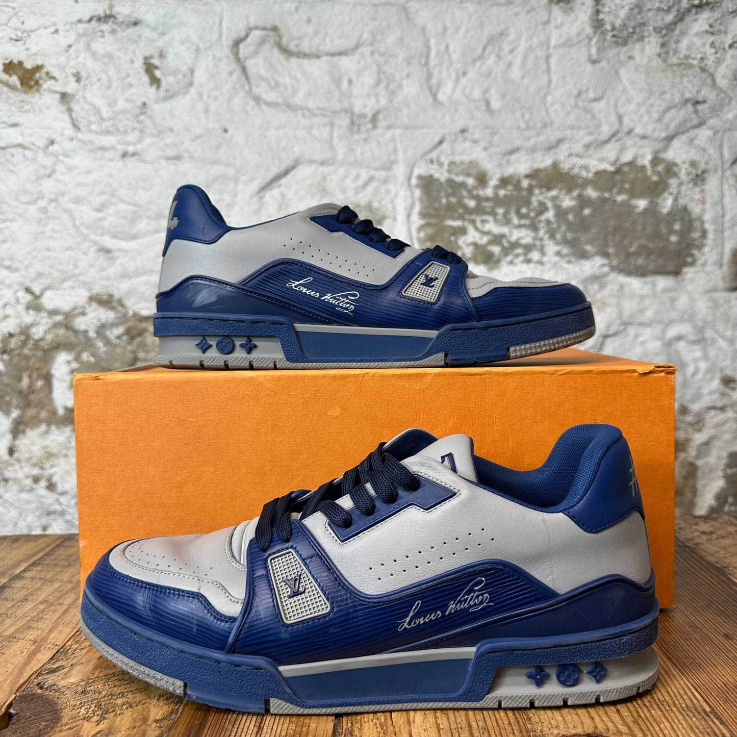 Louis Vuitton Blue Grey Trainer Sneaker Sz 10 (8.5LV)
