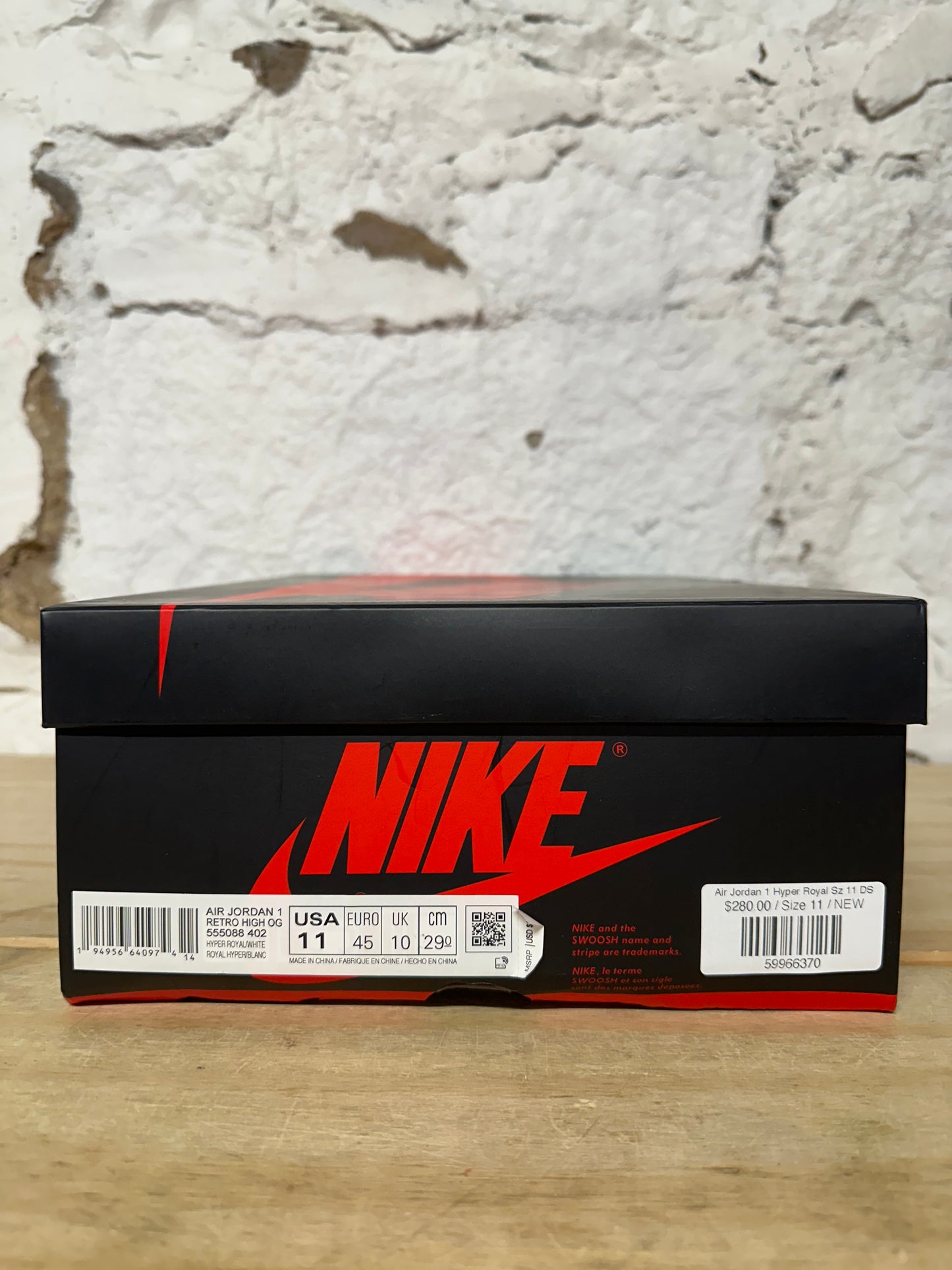 Air Jordan 1 High Hyper Royal Smoke Grey Sz 11 DS