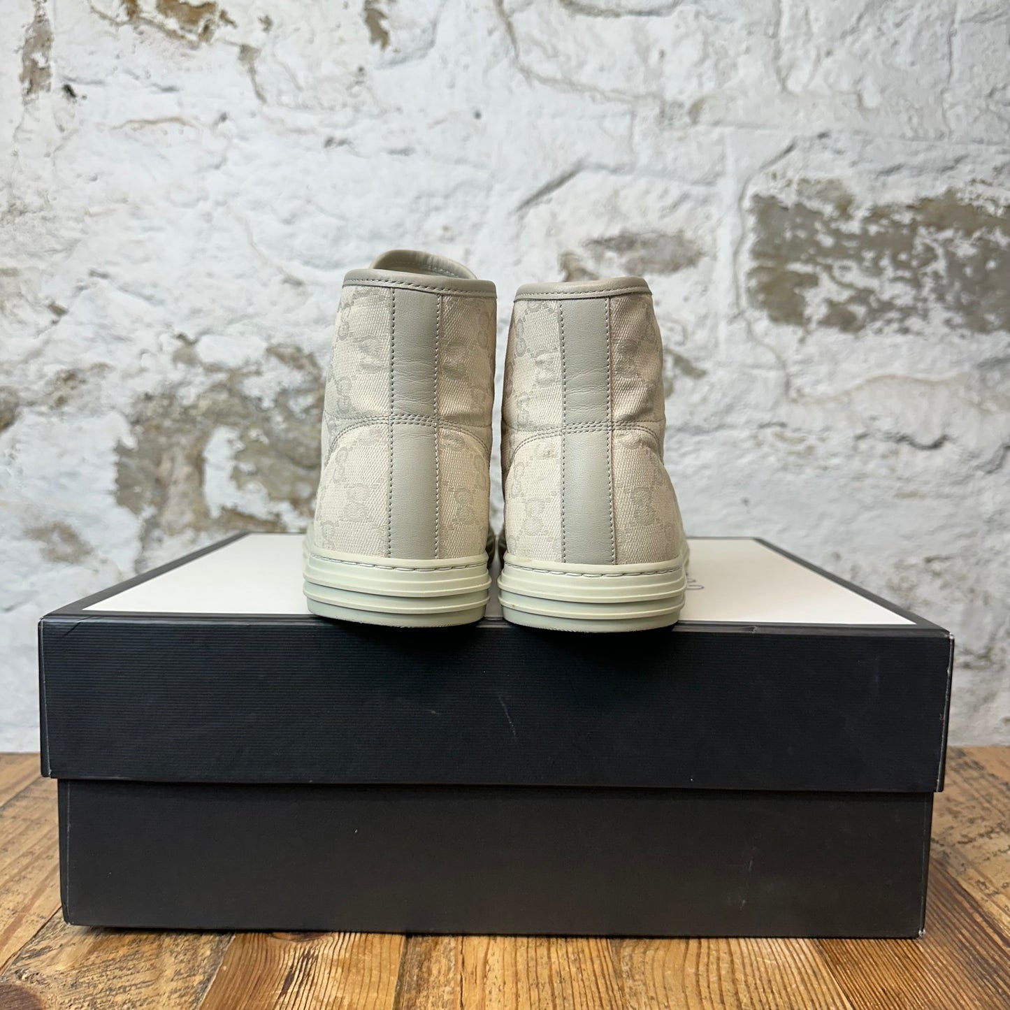 Gucci High Beige GG Monogram Sneaker Sz 8.5