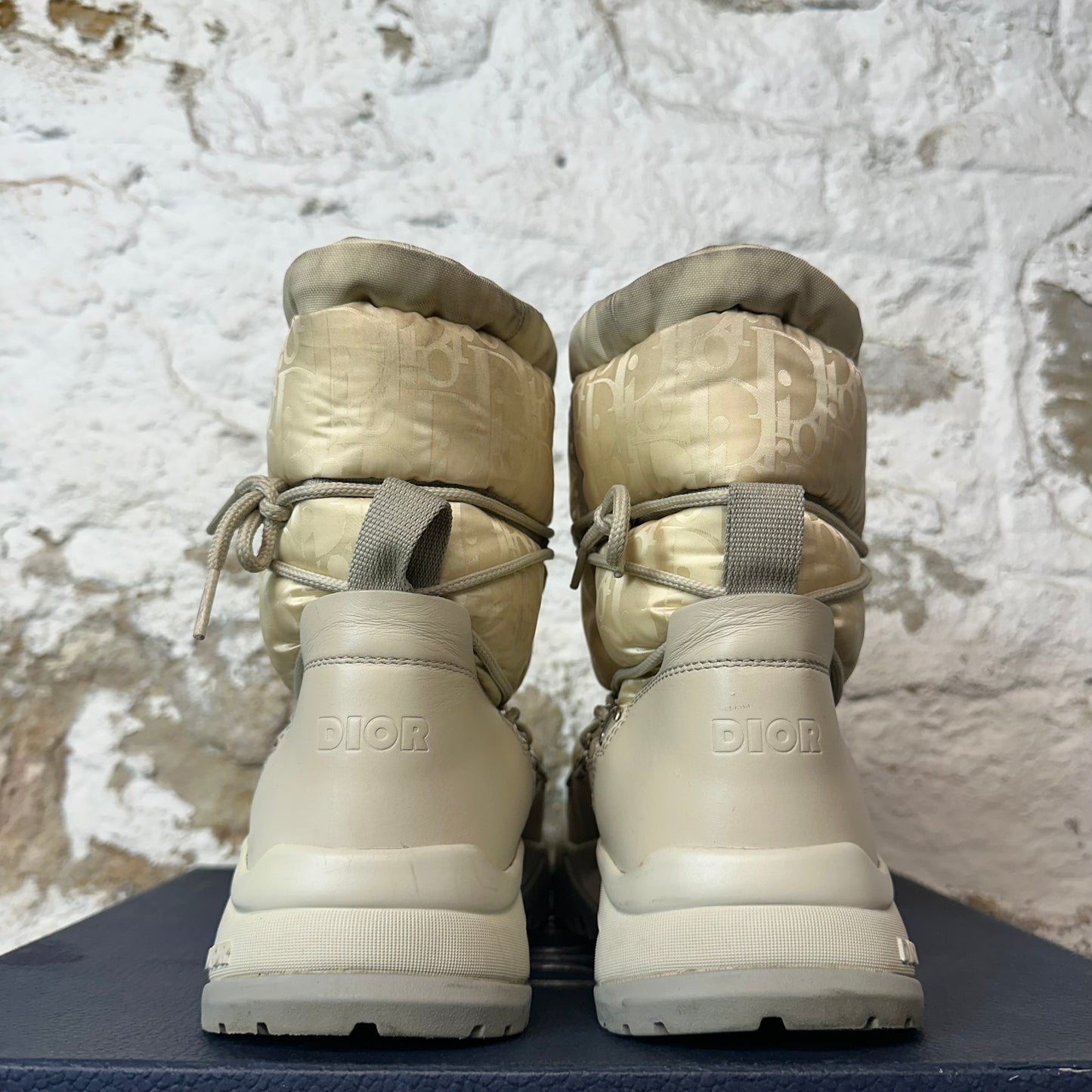 Dior Cream Oblique Grey Snow Boot Sz 8 (41)