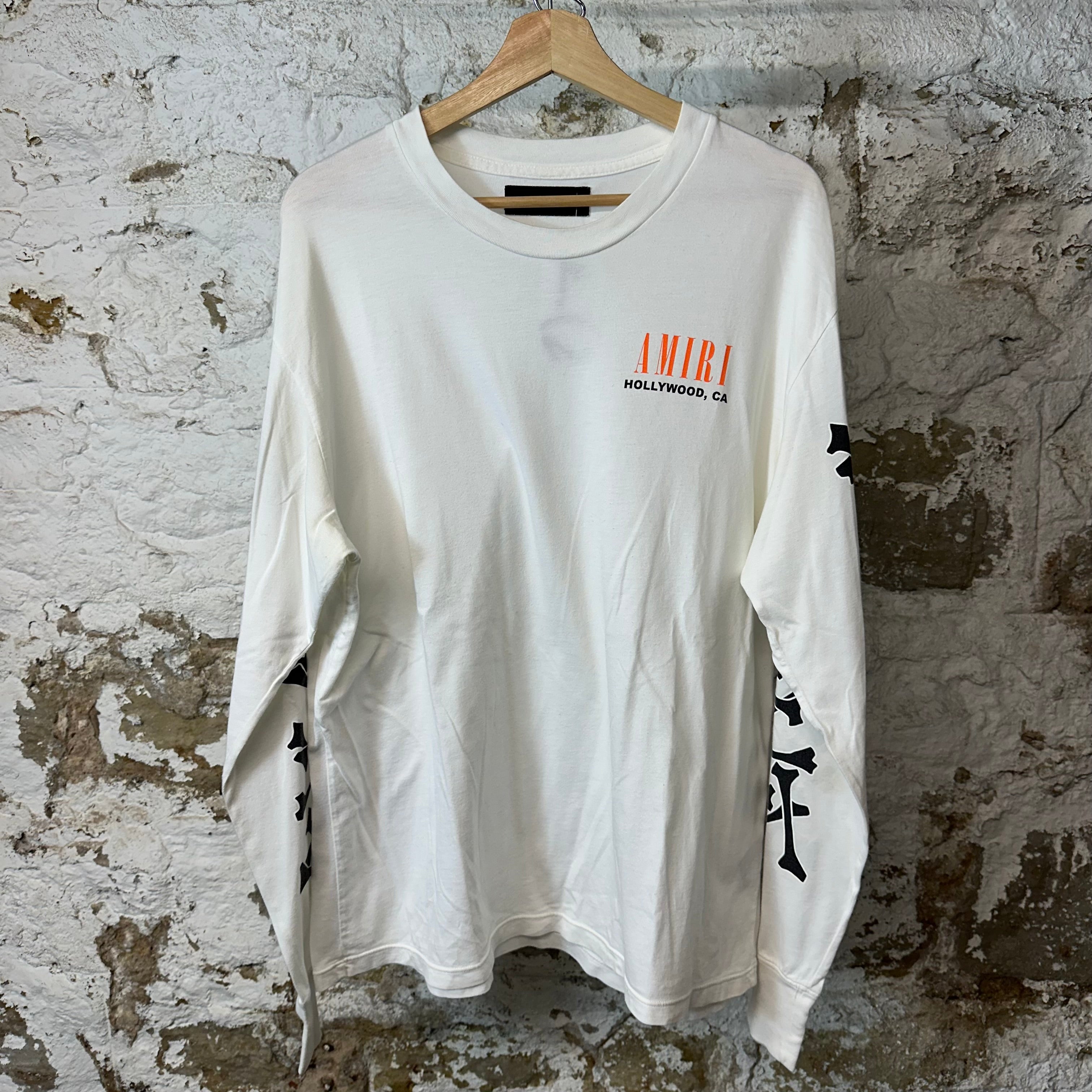 Amiri Sleeve Bone White Long Sleeve Sz M