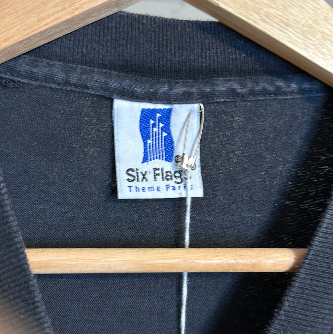 Six Flags Batman Ride Black Tee Sz L