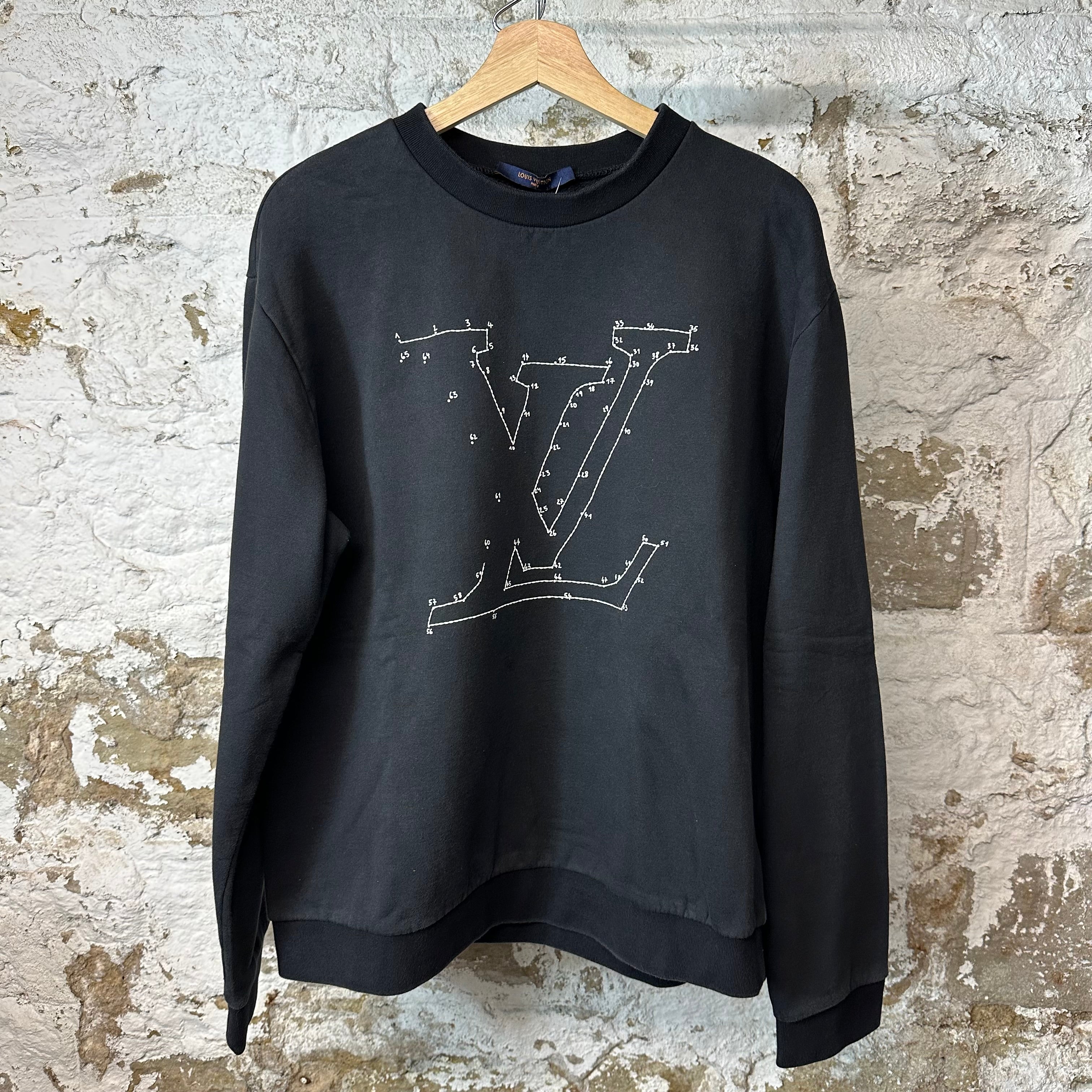 Louis Vuitton Stitch Print Black Crewneck Sz XL