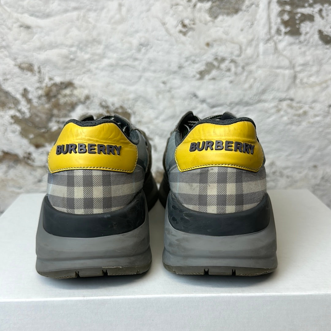 Burberry Arthur Teal Gray Sneaker Sz 7 (40) No Box