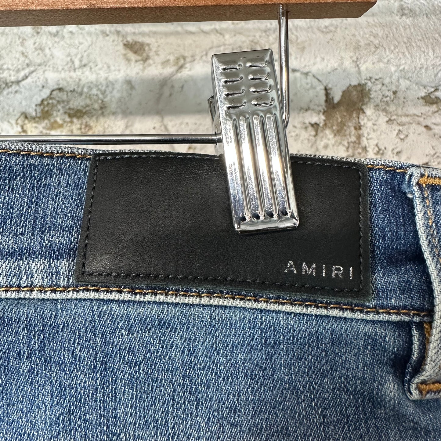 Amiri MX1 Green Plaid Flannel Dark Blue Denim Jeans Sz 30