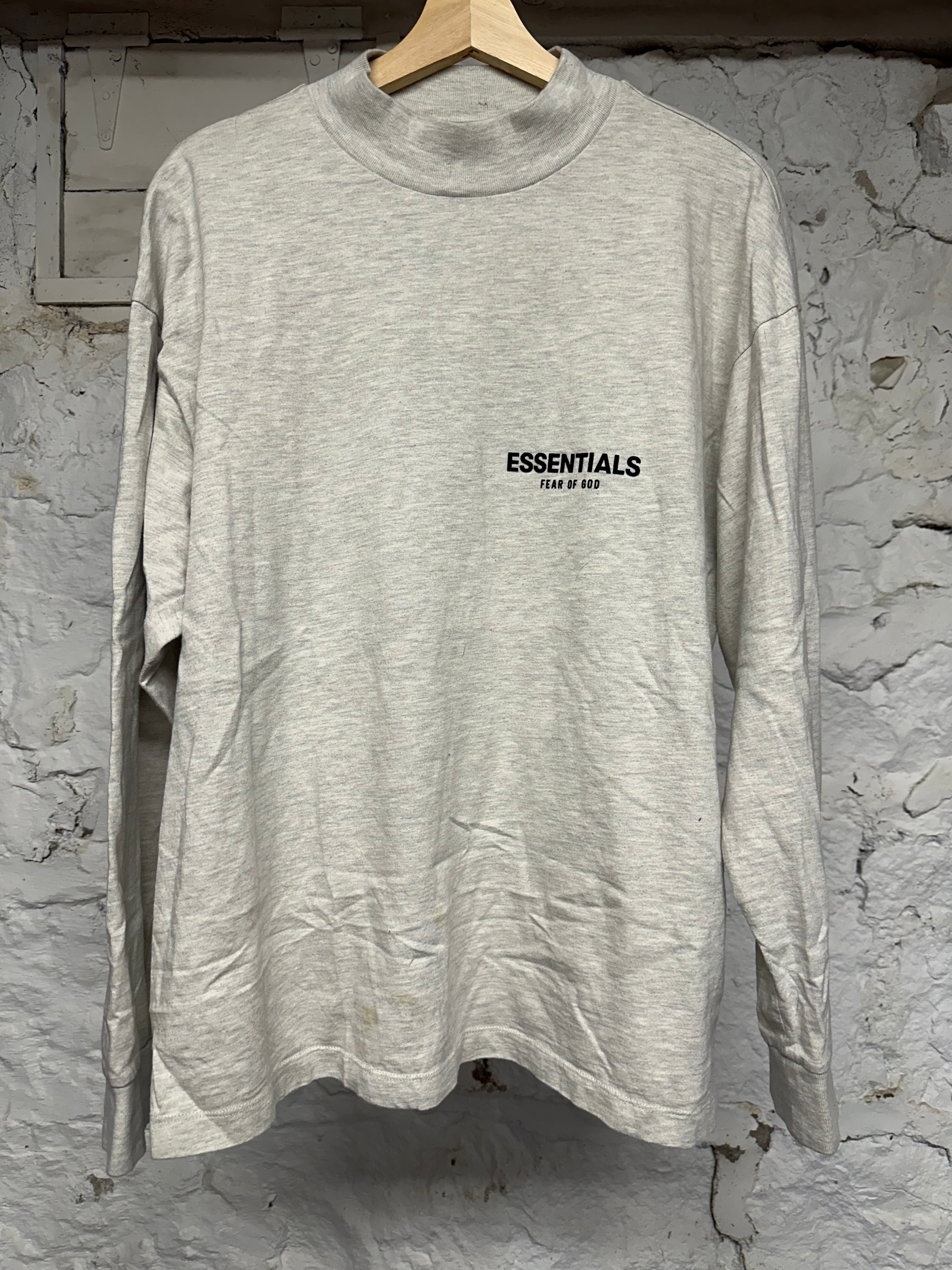 Fear of God Essentials Light Oatmeal L/S T-Shirt Sz M