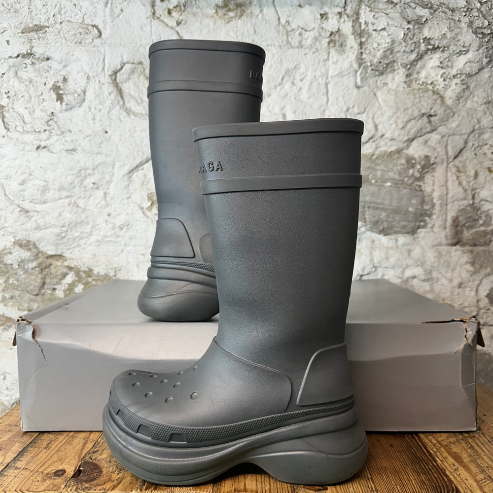 Balenciaga Grafite Rubber Croc Boot Sz 8 (41)