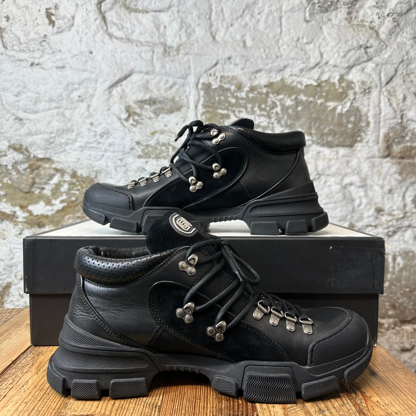 Gucci Flashtrek Triple Black Boot Sz 10.5