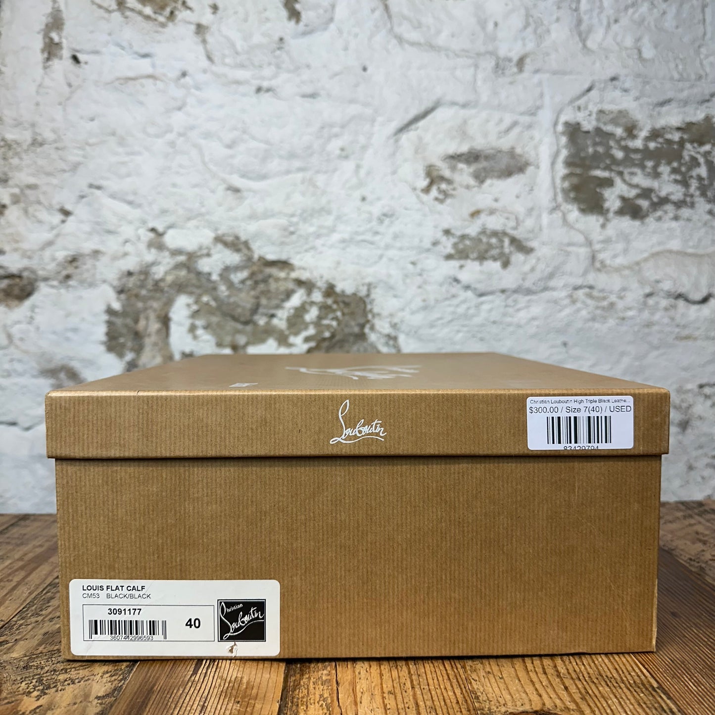 Christian Louboutin High Triple Black Leather Sneaker Sz 7 (40)