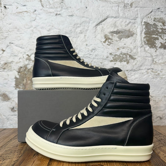 RIck Owens High Vintage Black Leather Milk Sneaker Sz 13 (46) DS