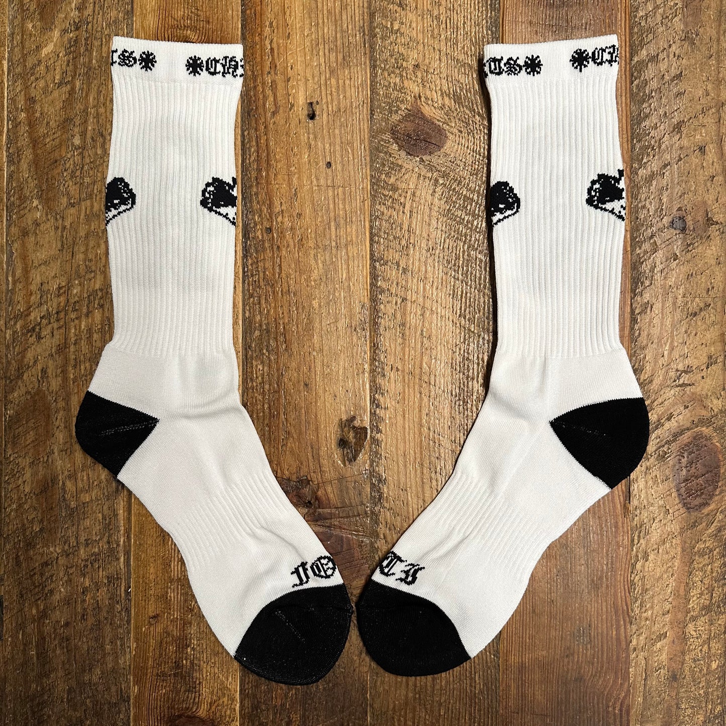 Chrome Hearts Black White Foti Socks DS
