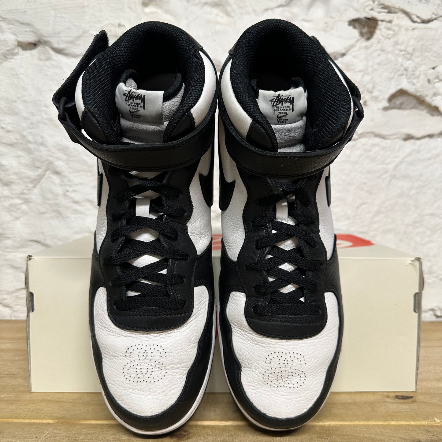 Nike Air Force 1 Mid Stussy Bone Black Sz 13
