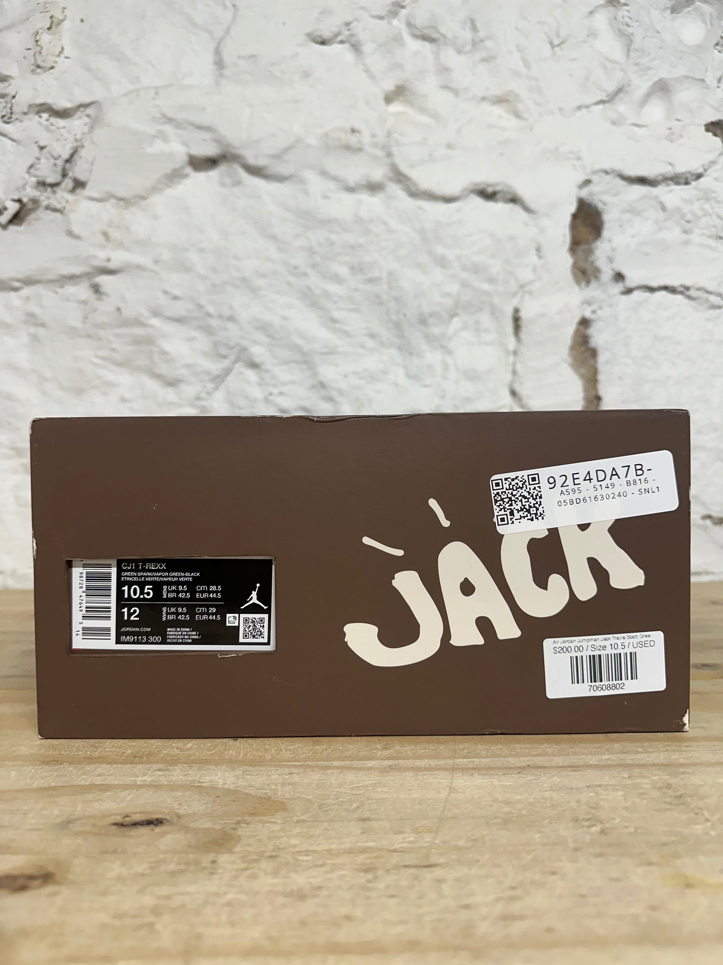 Air Jordan Jumpman Jack Travis Scott Green Spark Sz 10.5