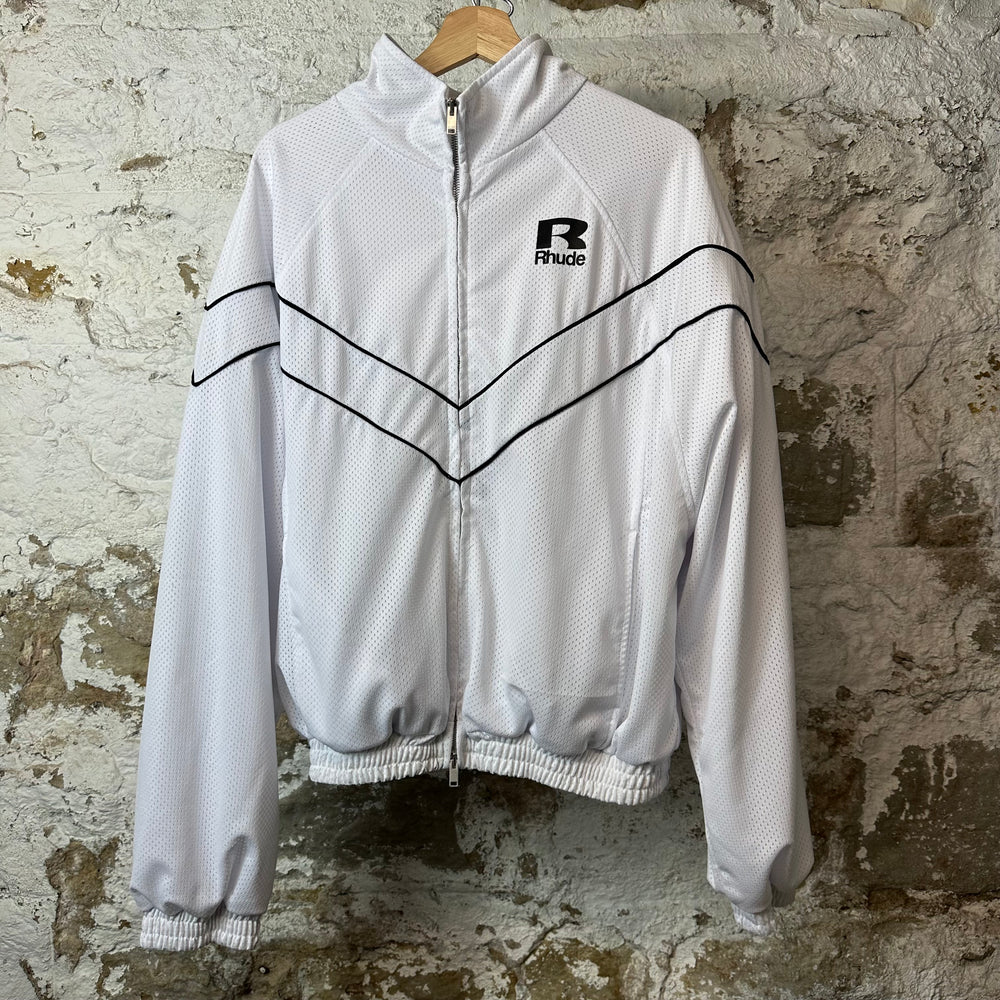 Rhude Black Piping Track Jacket White Sz S