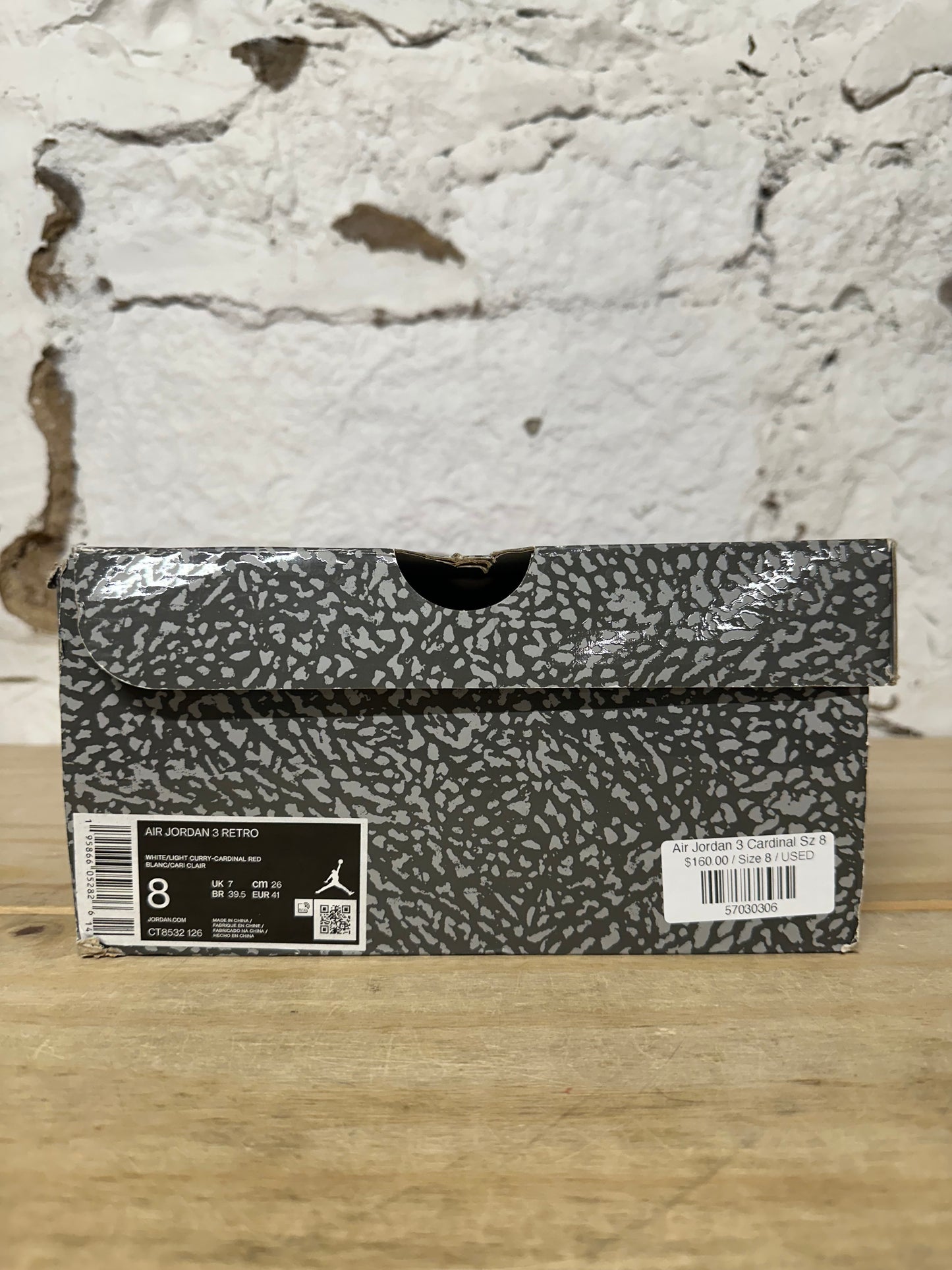 Air Jordan 3 Cardinal Sz 8