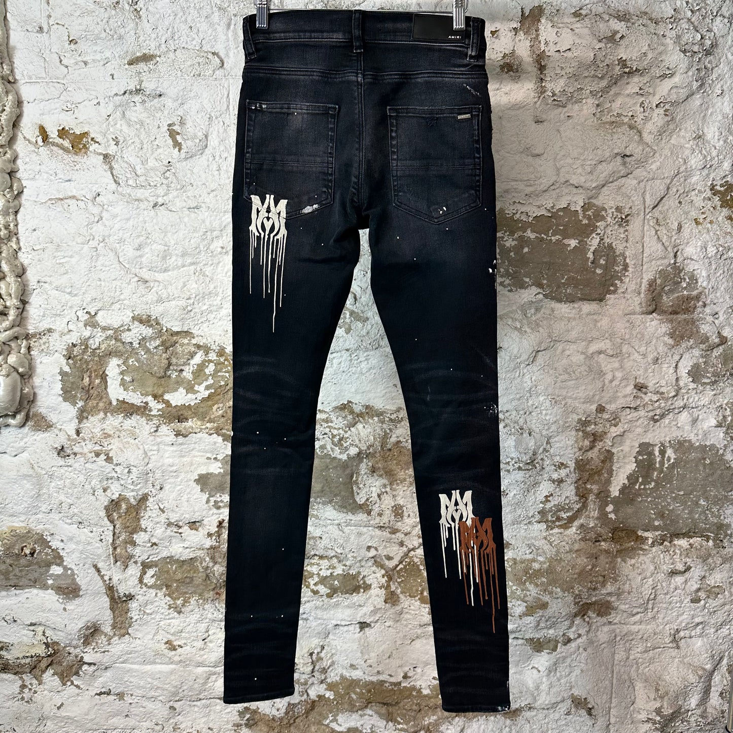 Amiri MA Drip Black Denim Jeans Sz 28