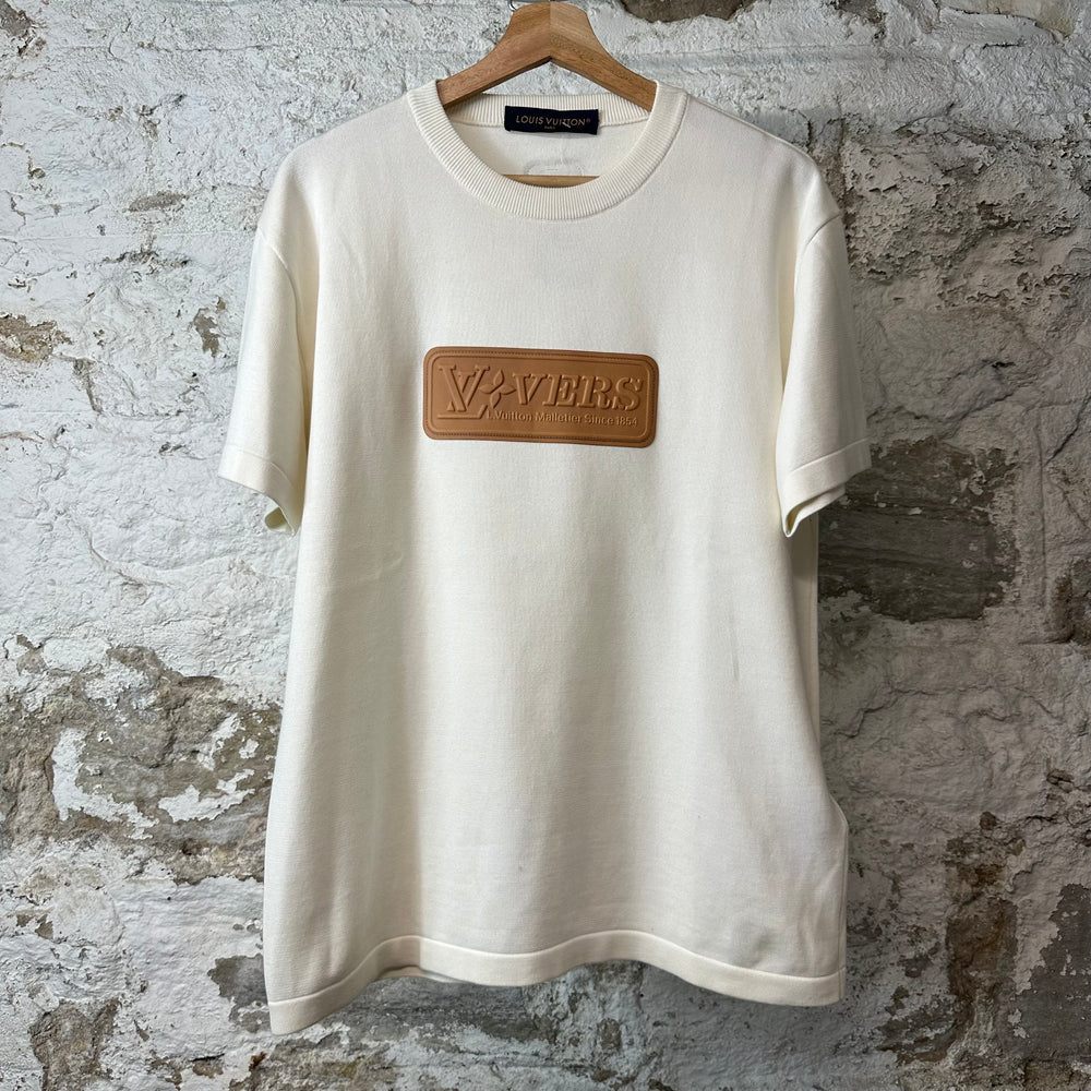 Louis Vuitton Lovers Patch Knit White T-Shirt Sz S