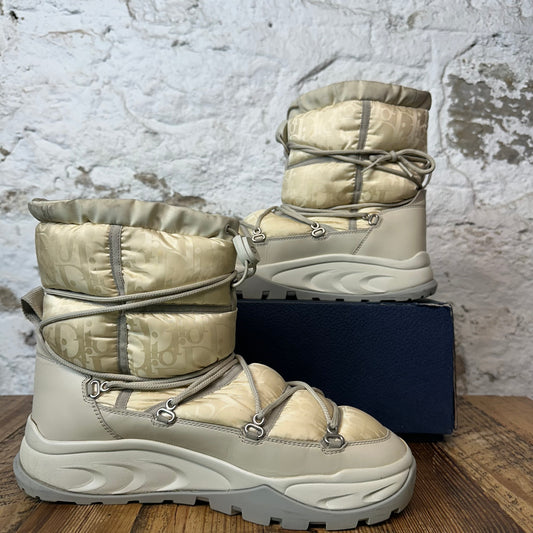 Dior Cream Oblique Grey Snow Boot Sz 8 (41)