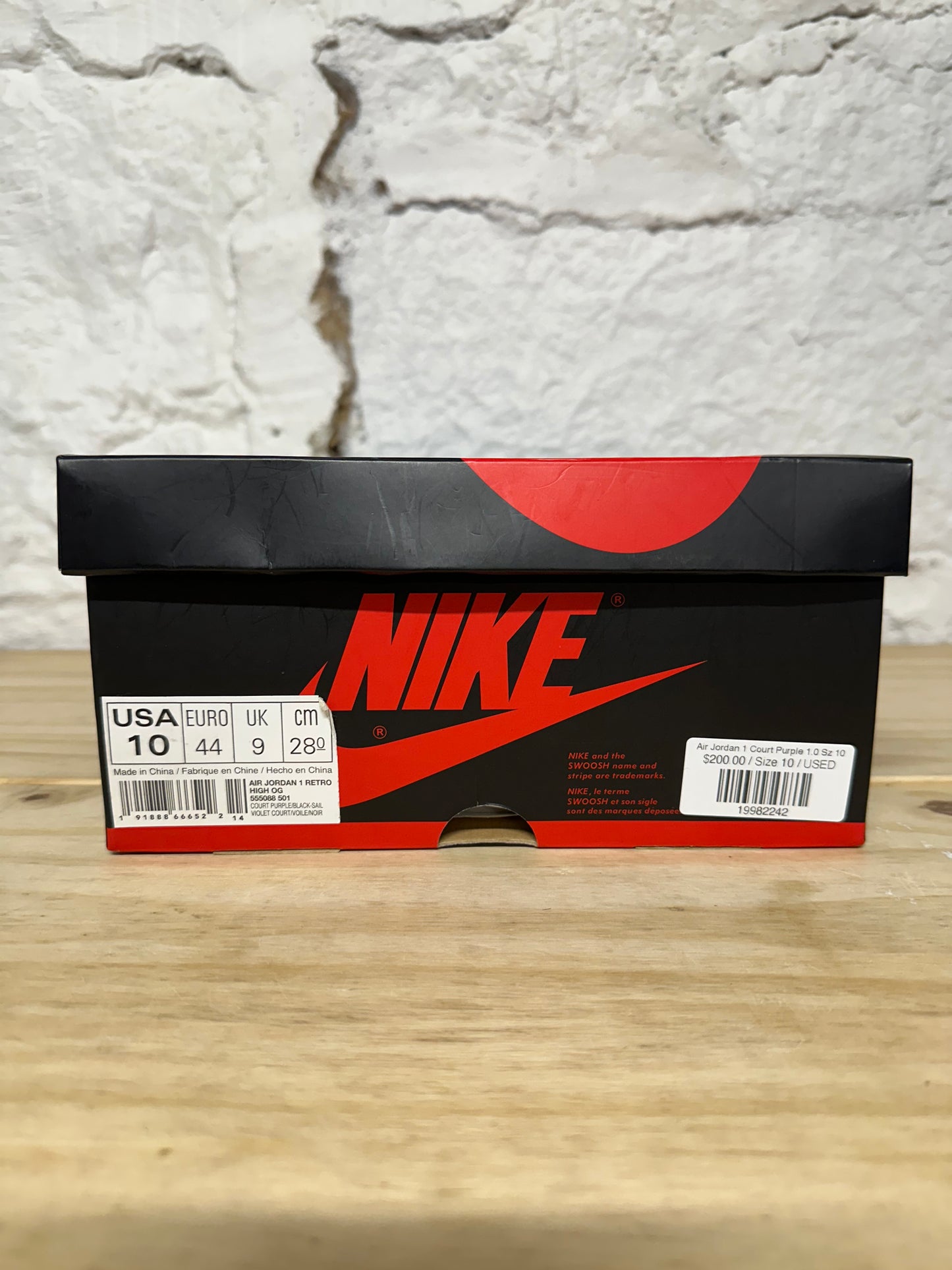 Air Jordan 1 High Court Purple Sz 10