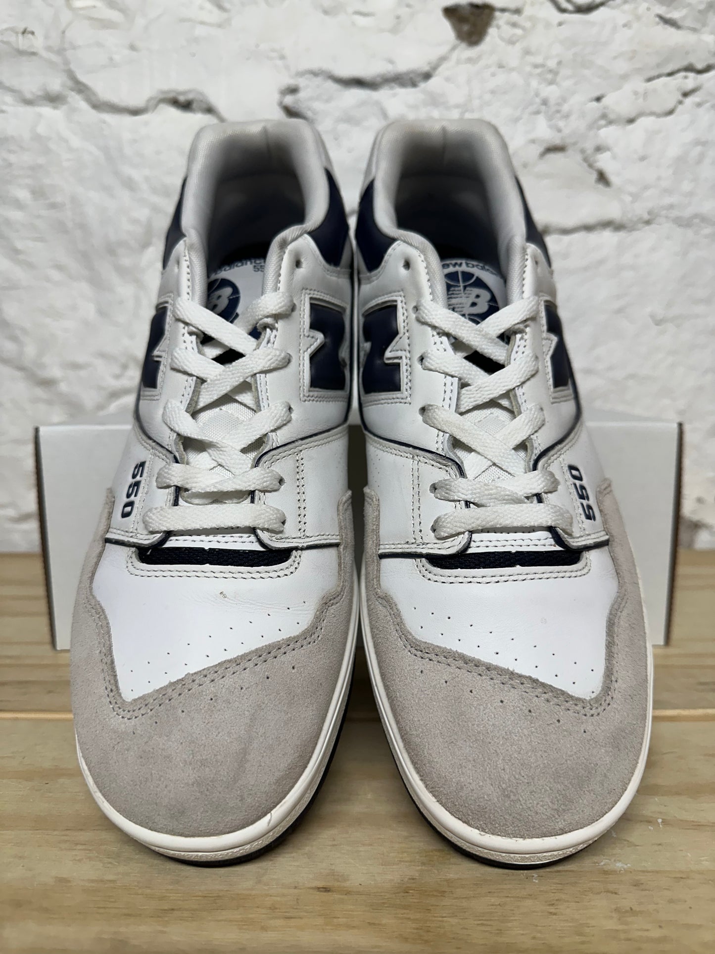 New Balance 550 White Navy Sz 14