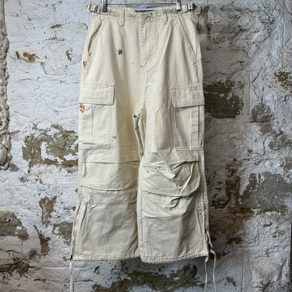Vale Paint Splatter Cream Cargo Pants Sz 30
