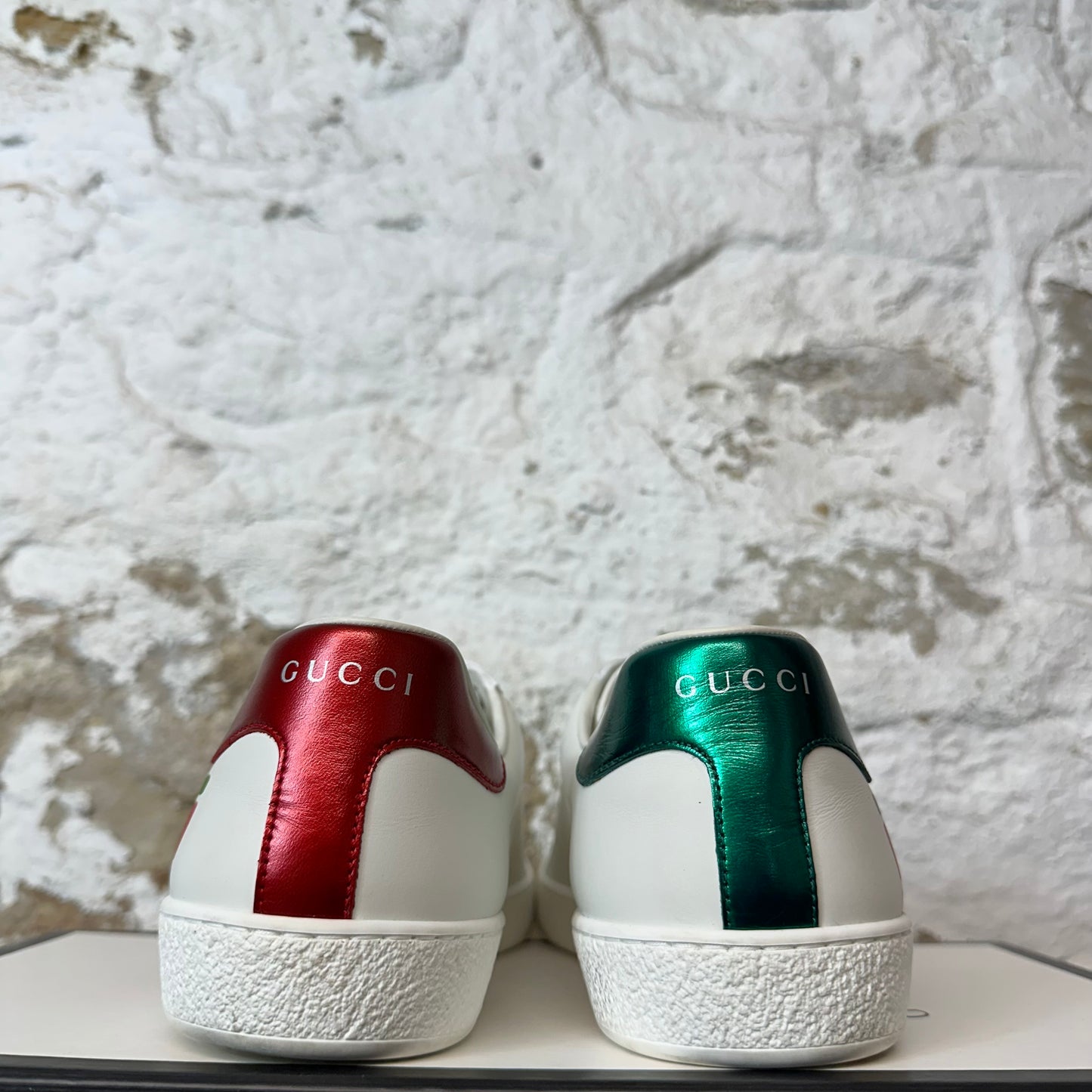 Gucci Red Green Logo White Ace Sneaker Sz 9