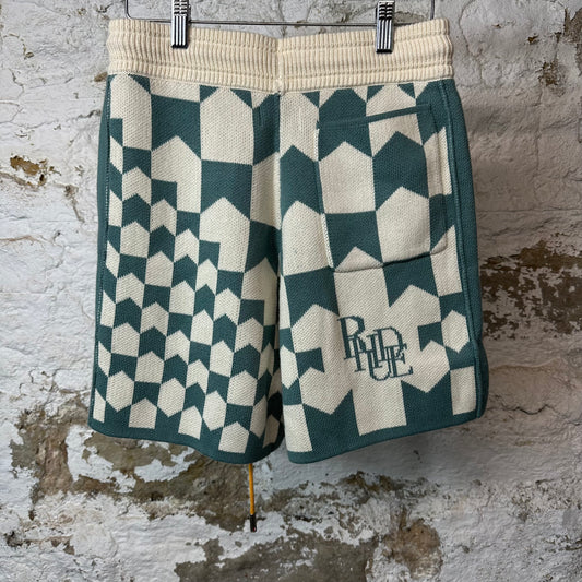 Rhude Ivory Sage Cashmere Racing Shorts