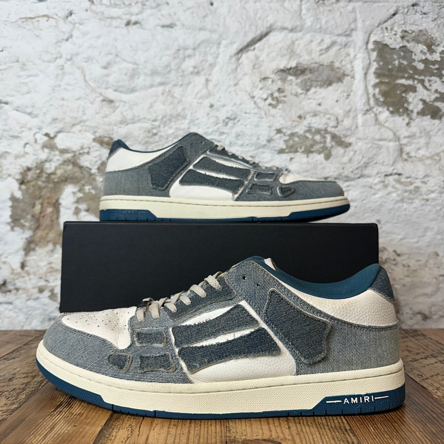 Amiri Denim Skeleton White Sneaker Sz 13 (46)