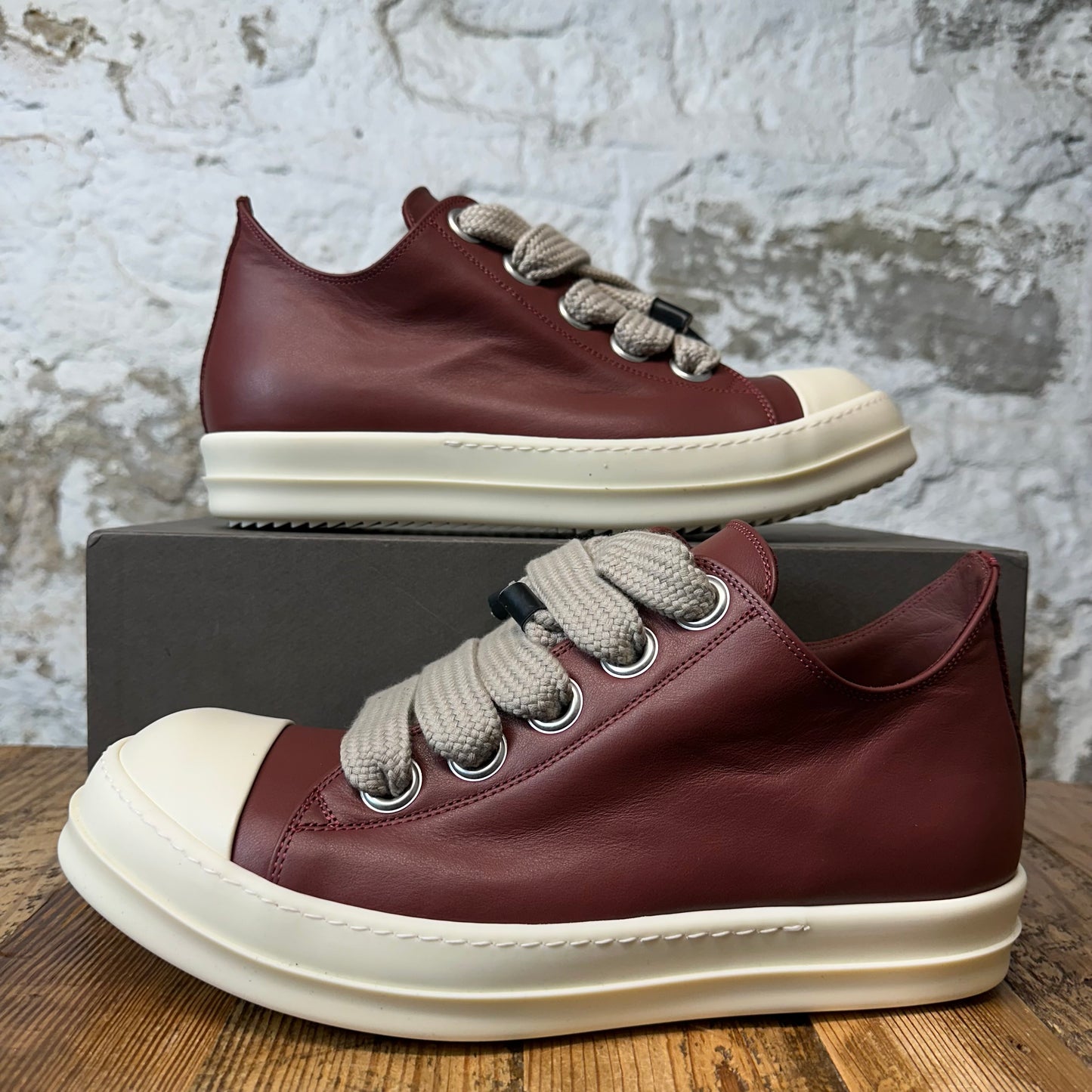 Rick Owens Jumbo Lace Rosewood Milk Sneaker Sz 9 (42)