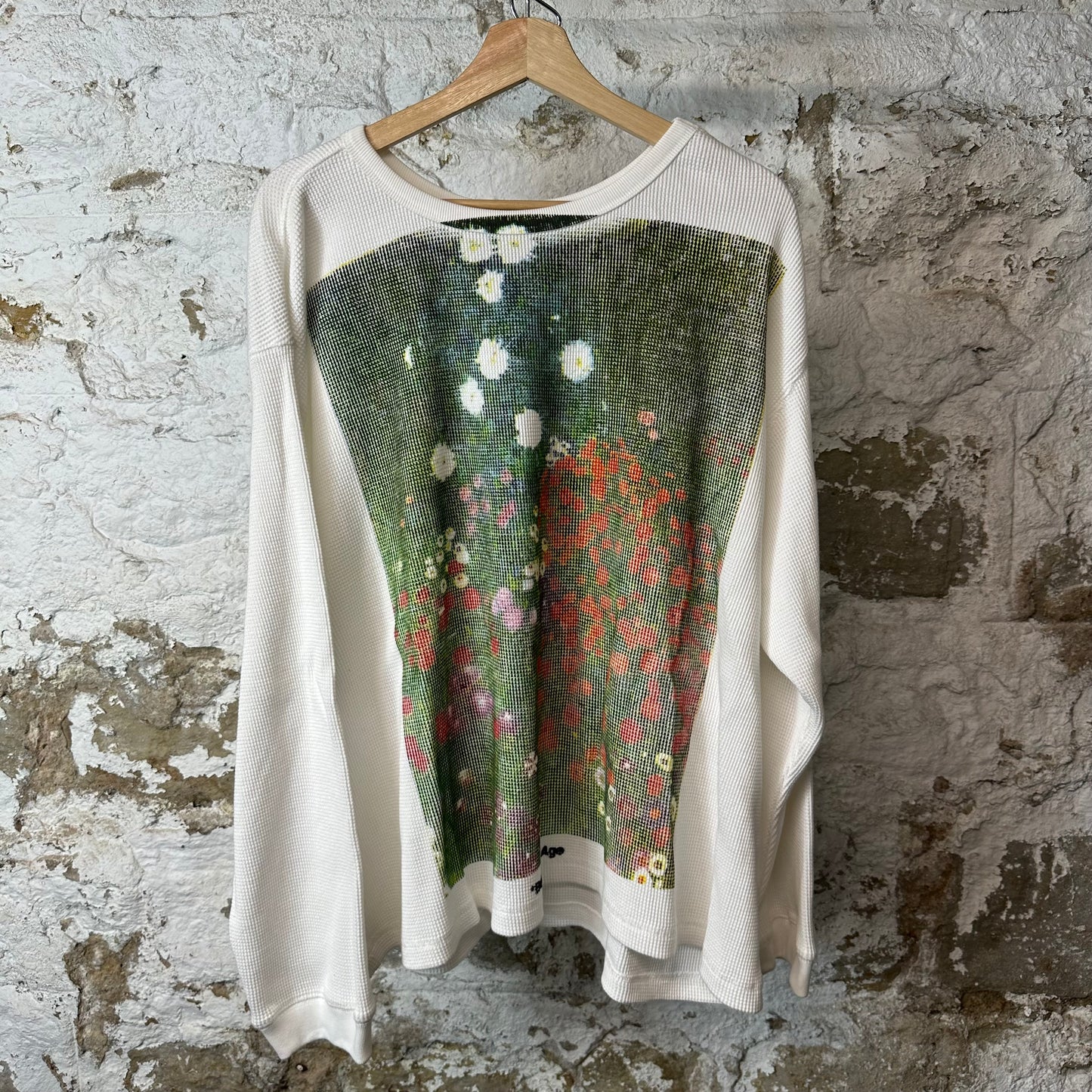 Better With Age Chamomille Waffle White Thermal Long Sleeve Sz XL