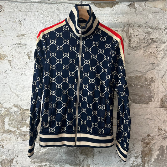 Gucci Navy GG Monogram Track Jacket Sz S