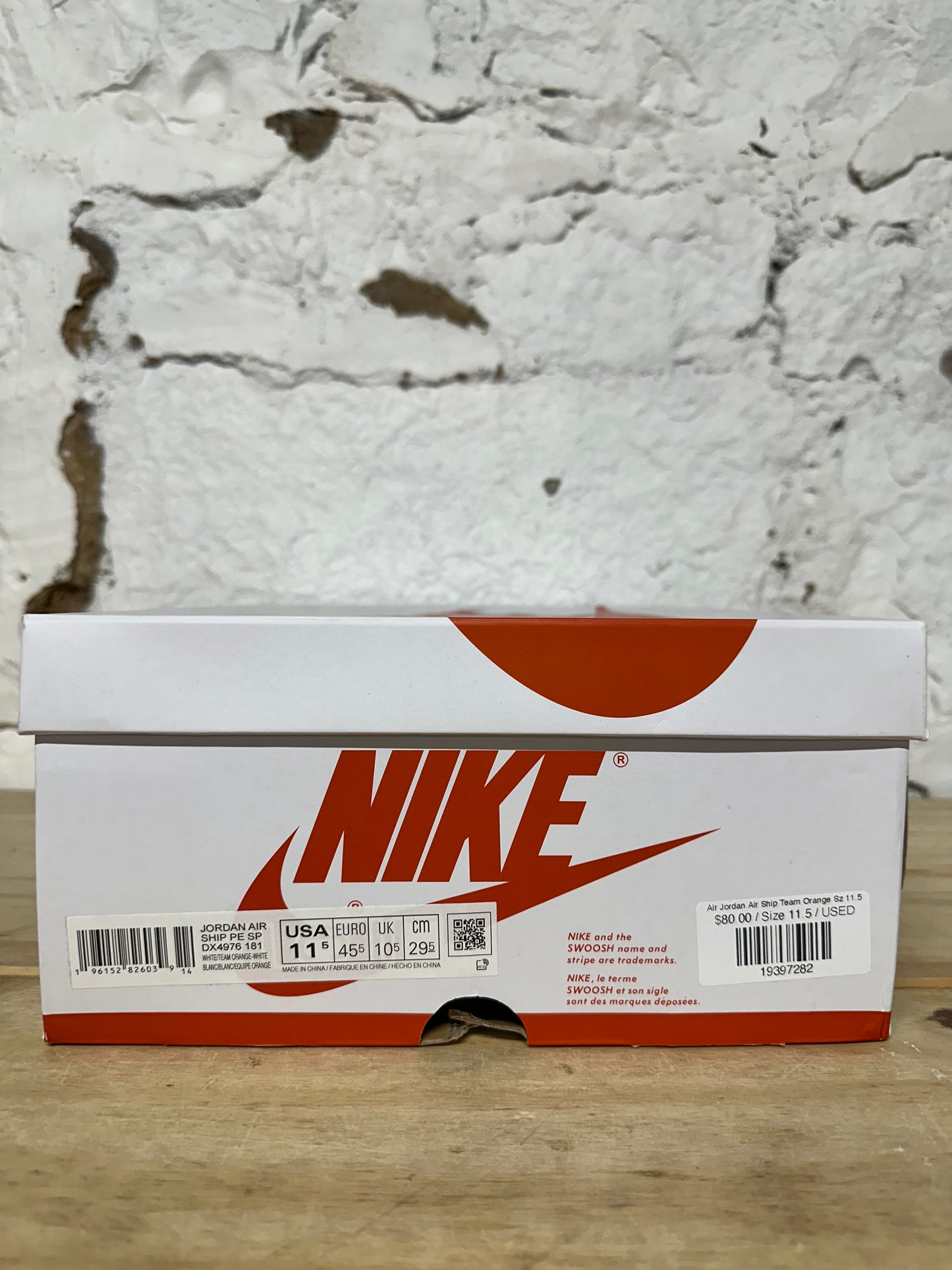 Air Jordan Air Ship Team Orange Sz 11.5