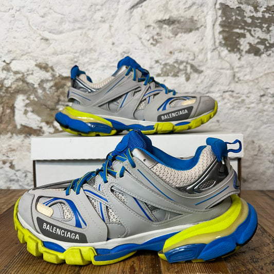 Balenciaga Track Runner Gray Blue Yellow Sneaker Sz 8 (41) No Box