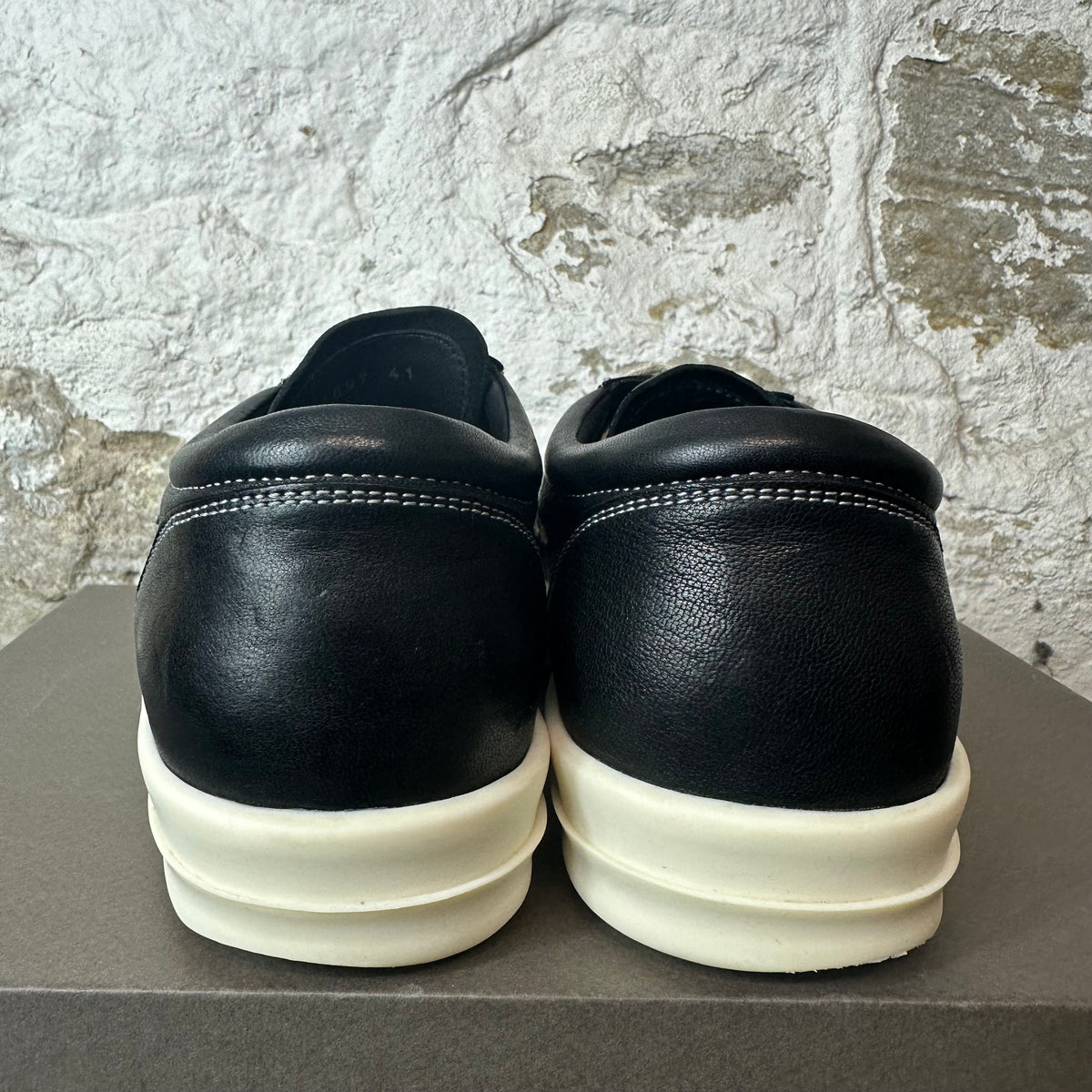 Rick Owens Vintage Black Leather Milk Sneaker Sz 8 (41)