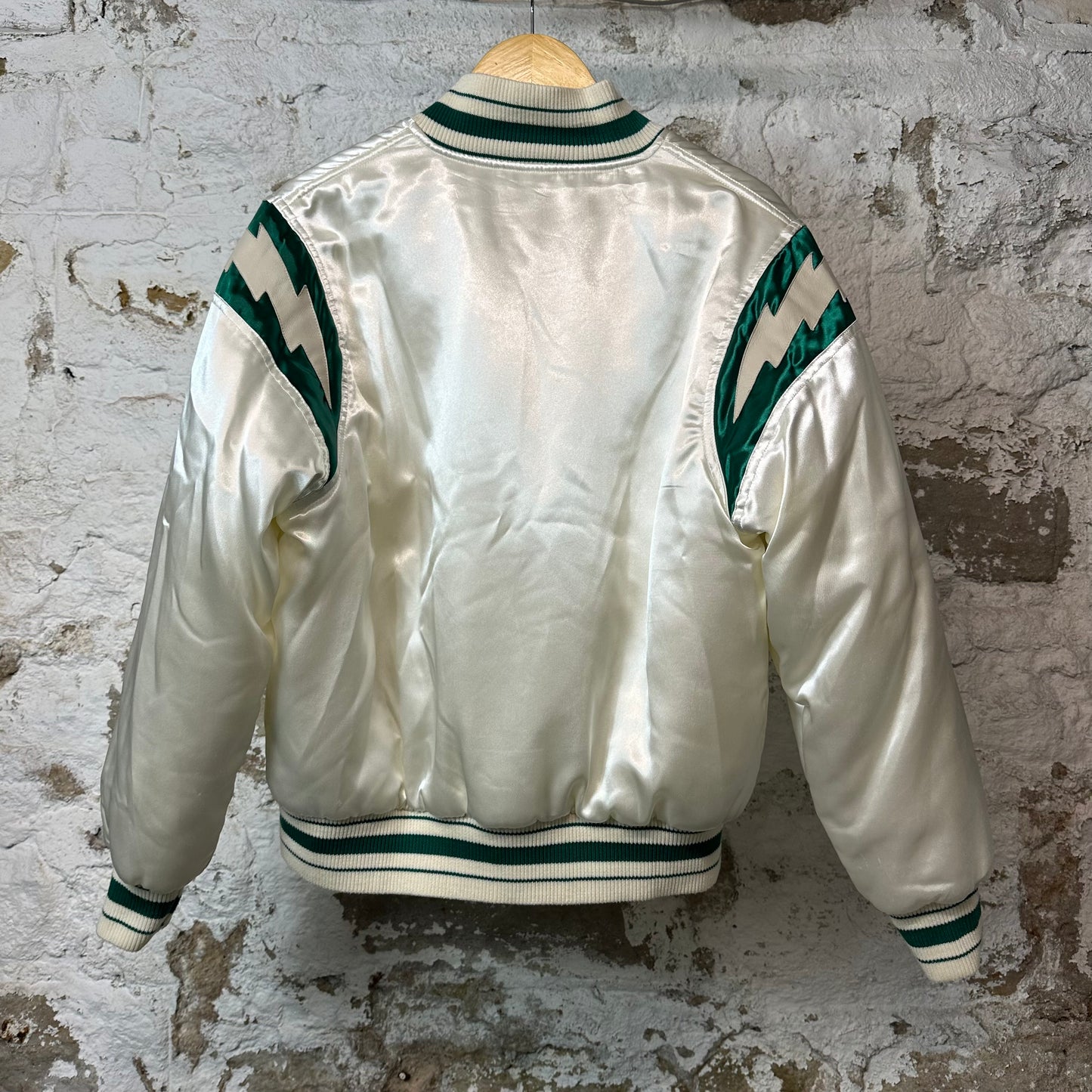 Rhude Green Cream Satin Varsity Jacket Sz XL (L)