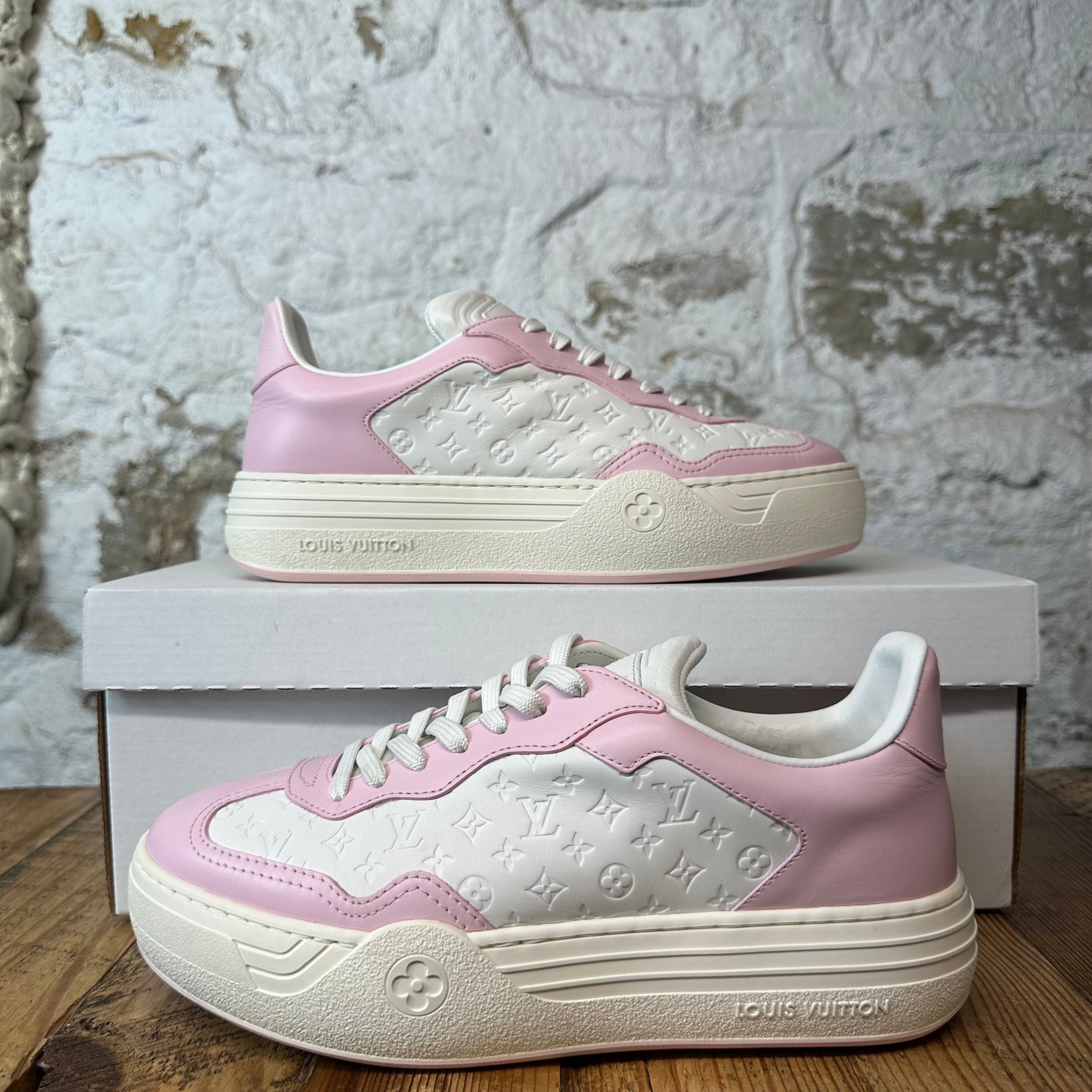 Louis Vuitton Groovy Platform White Pink Monogram Sneaker Sz 6 (38.5)