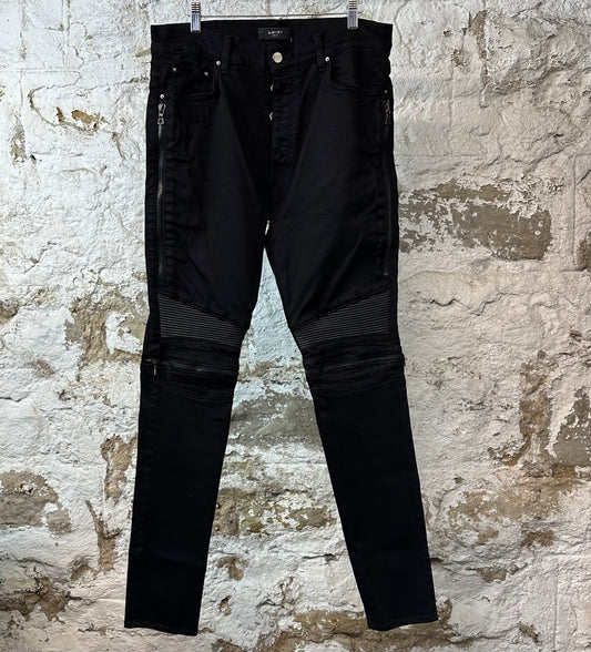 Amiri MX2 Black Patch Black Denim Jeans Sz 34