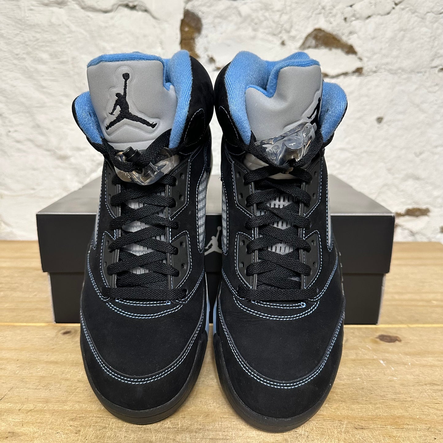 Air Jordan 5 Black University Blue Sz 10