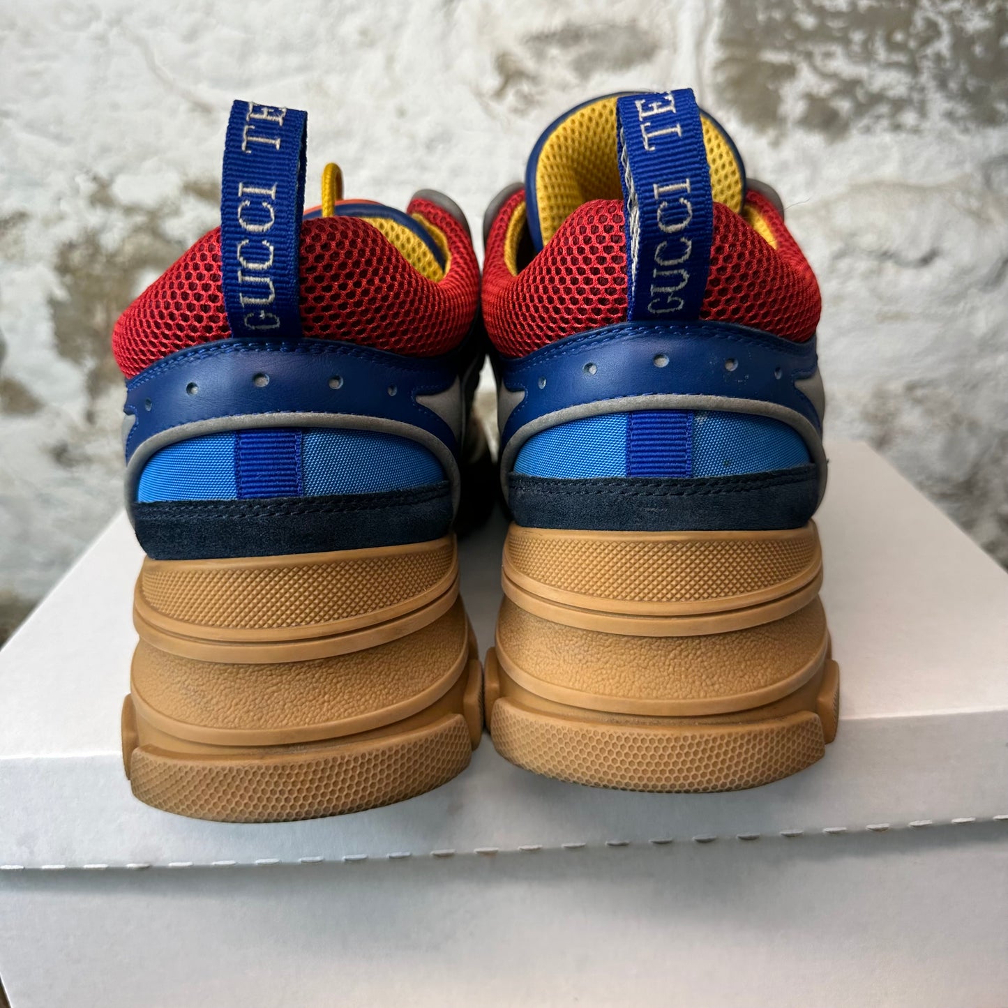 Gucci Flashtrek Red Blue Brown Boot Sz 11