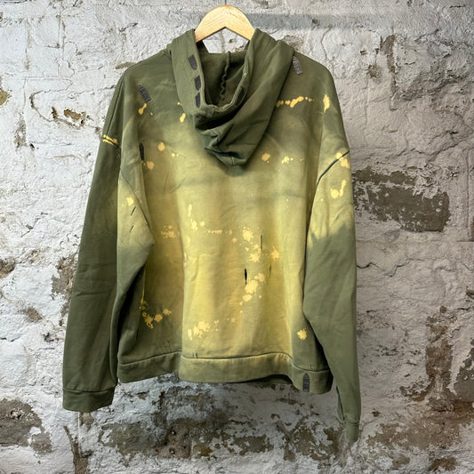 Who Decides War Metal Green Dyed Hoodie Sz L