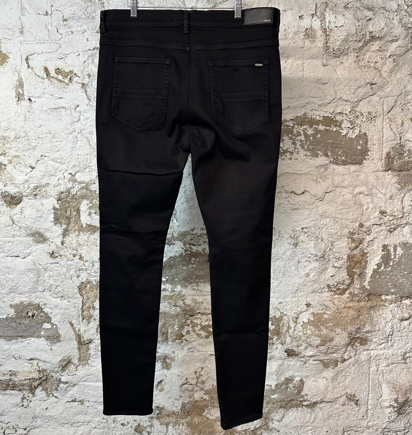 Amiri MX1 Black Blue Patch Black Denim Jeans Sz 38