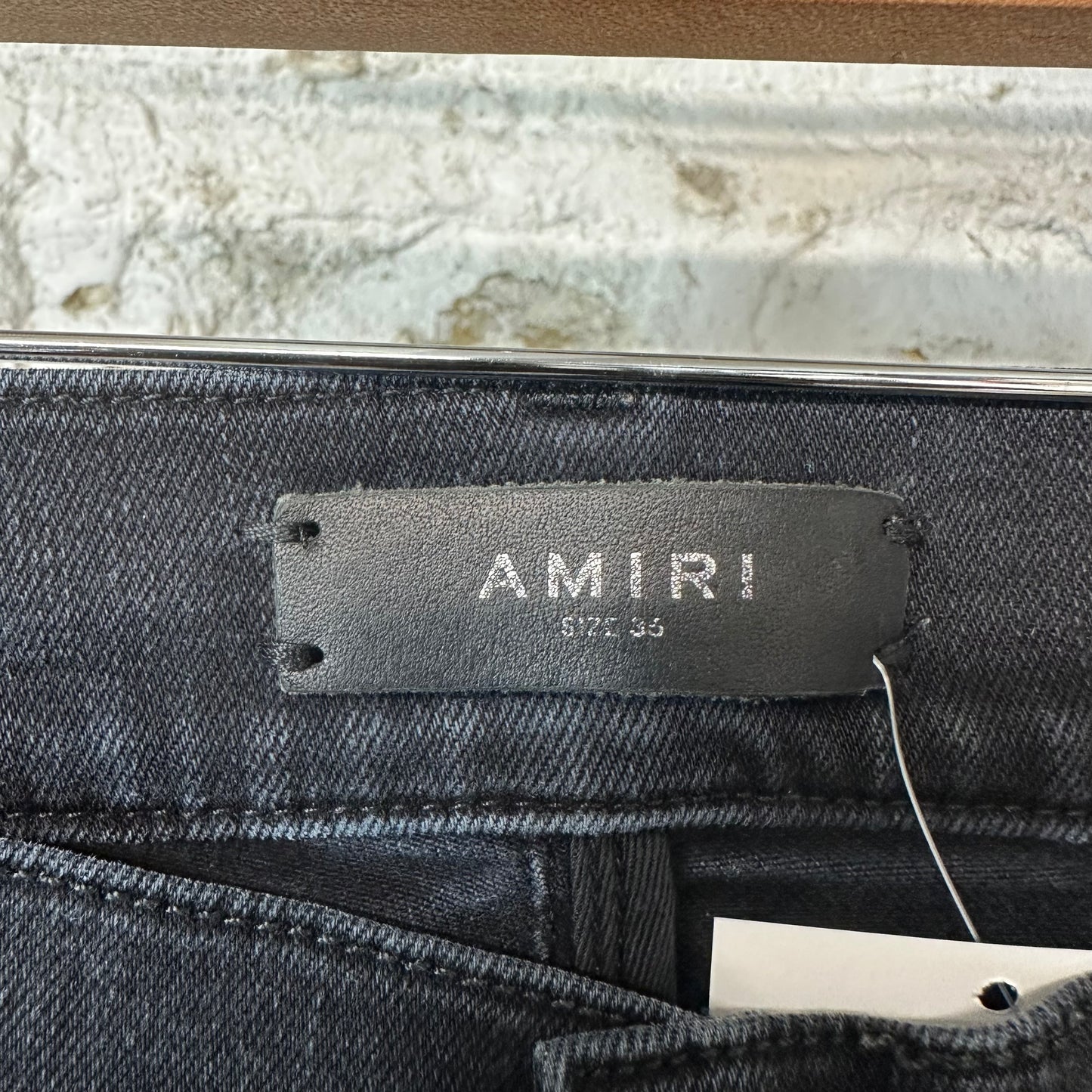 Amiri MX1 Cracked Blue Black Denim Jeans Sz 36