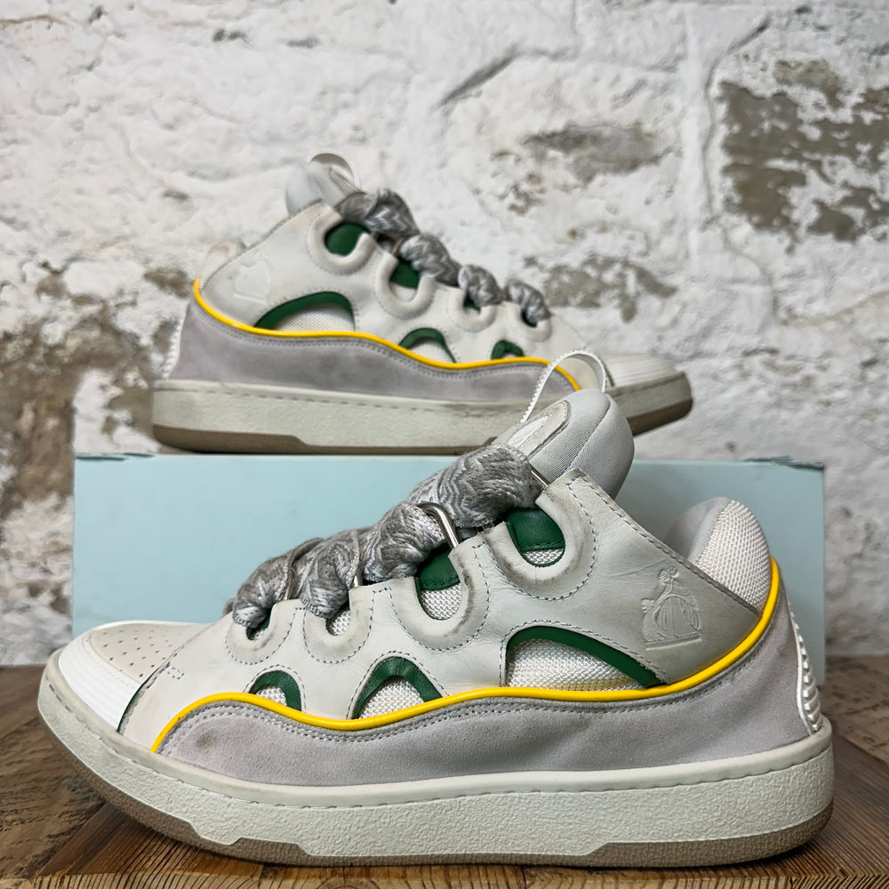 Lanvin Curb Gray White Lace Cream Sneaker Sz 11 (44)