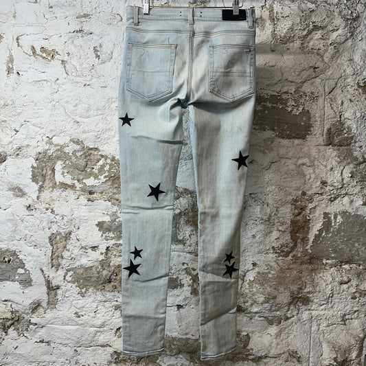 Amiri Black Star Light Blue Denim Jeans Sz 30